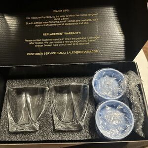 Roraem Whiskey Glasses Set of 2 Scotch Tumbler Glasses 10 Oz